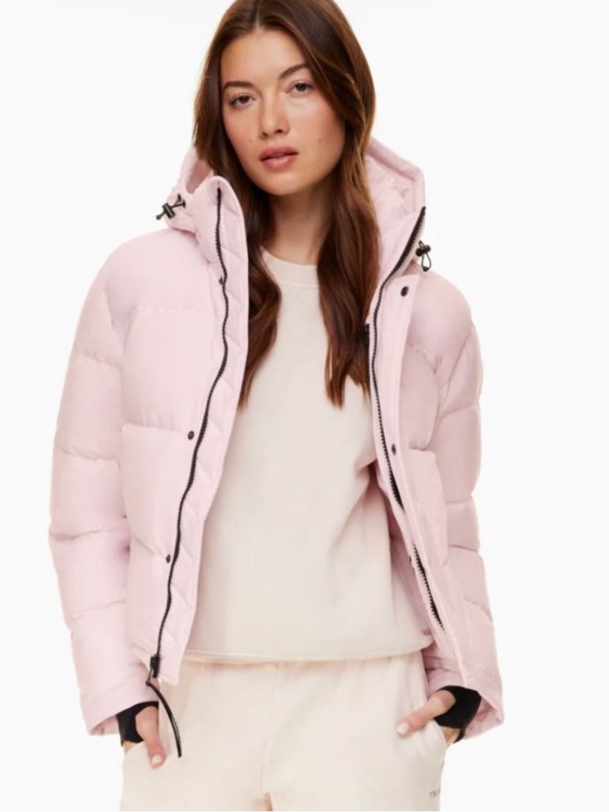 Aritzia The Super Puff Down Puffer Jacket Pastel Pink Size Large
